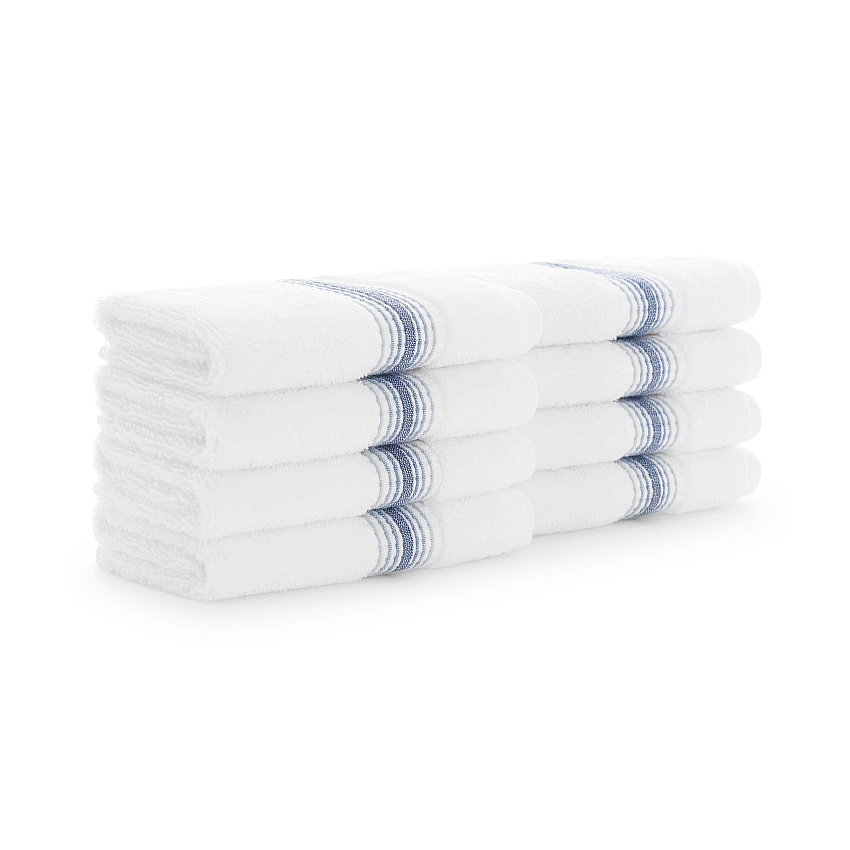 Aston & Arden Turkish Striped Washcloth 13x13 Crystal, Pack Of 8 (PNP-WCSTT1313-175CYT)