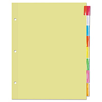 Universal Insertable Tab Index, 8-Tab, 11 x 8.5, Buff, Assorted Tabs, 24 Sets (UNV20840)