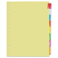 Universal Insertable Tab Index, 8-Tab, 11 x 8.5, Buff, Assorted Tabs, 24 Sets (UNV20840)