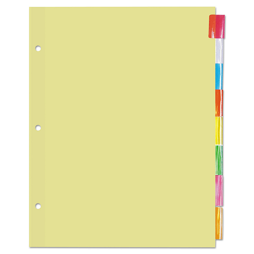 Universal Insertable Tab Index, 8-Tab, 11 x 8.5, Buff, Assorted Tabs, 24 Sets (UNV20840)