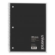 Universal Wirebound Notebook, 5 Subject, Medium/College Rule, Black Cover, 11 x 8.5, 200 Sheets (66500)