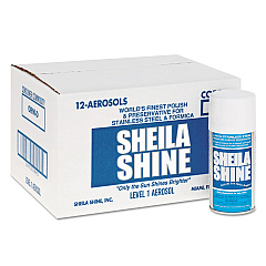 Sheila Shine Stainless Steel Cleaner and Polish, 10 oz Aerosol Spray, 12/Carton (SSI1CT)