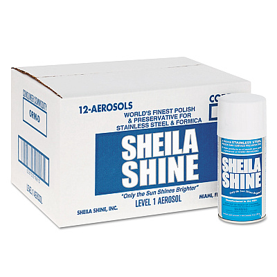 Sheila Shine Stainless Steel Cleaner and Polish, 10 oz Aerosol Spray, 12/Carton (SSI1CT)