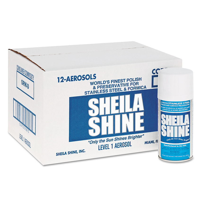 Sheila Shine Stainless Steel Cleaner and Polish, 10 oz Aerosol Spray, 12/Carton (SSI1CT)