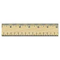 Universal Flat Wood Ruler W/double Metal Edge, Standard, 12" Long, Clear Lacquer Finish (UNV59021)