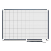 MasterVision Gridded Magnetic Steel Dry Erase Planning Board, 2 x 3 Grid, 48 x 36, White Surface, Silver Aluminum Frame (BVCMA0593830)