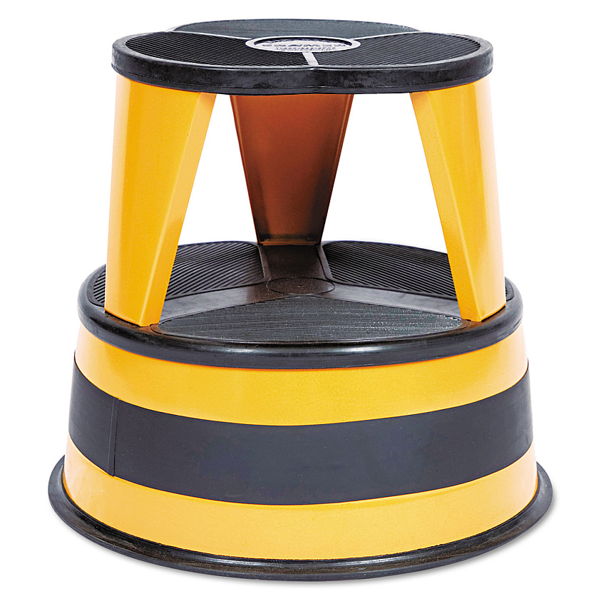 Cramer Kik-Step Steel Step Stool, 2-Step, 350 lb Capacity, 16" Diameter x 14.25"h, Orange (CRA100130)
