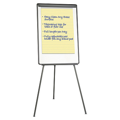 Universal Dry Erase Board with Tripod Easel, 29 x 41, White Surface, Black Frame (UNV43032)