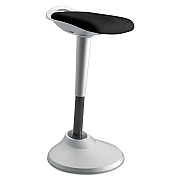 HON Perch Series Seat, Backless, Supports Up to 250 lb, Black Seat, Silver Base (BSXVLPERCHAS10X)