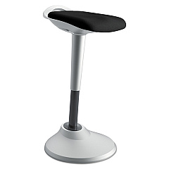 HON Perch Series Seat, Backless, Supports Up to 250 lb, Black Seat, Silver Base (BSXVLPERCHAS10X)