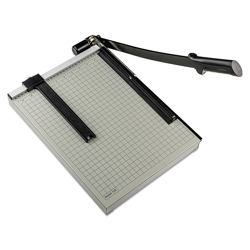 Dahle Vantage Guillotine Paper Trimmer/Cutter, 15 Sheets, 15" Cut Length, Metal Base, 12.25 x 15.75 (DAH15E)