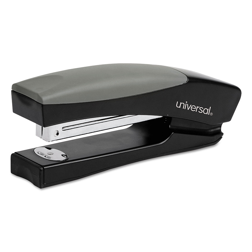 Universal Stand-Up Full Strip Stapler, 20-Sheet Capacity, Black/Gray (UNV43148)