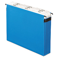 Pendaflex SureHook Nine-Section Hanging Folder, 9 Sections, 5.25" Capacity, Letter Size, 1/5-Cut Tabs, Blue (PFX59225)