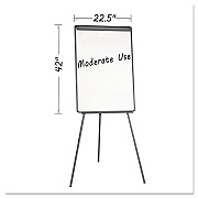 MasterVision Basic Tripod Melamine Presentation Easel, 22.5 x 42, White/Black (BVCEA2300045)