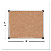 MasterVision Value Cork Bulletin Board with Aluminum Frame, 24 x 36, Tan Surface, Silver Aluminum Frame (BVCCA031170)