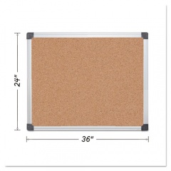 MasterVision Value Cork Bulletin Board with Aluminum Frame, 24 x 36, Natural Surface, Silver Aluminum Frame (CA031170)