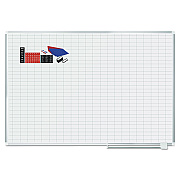 MasterVision Gridded Magnetic Steel Dry Erase Planning Board with Accessories, 1 x 2 Grid, 72 x 48, White Surface, Silver Aluminum Frame (BVCMA2792830A)