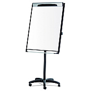 MasterVision Platinum Mobile Easel, 29 x 41, White Surface, Black Plastic Frame (BVCEA48066720)
