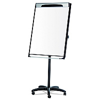 MasterVision Platinum Mobile Easel, 29 x 41, White Surface, Black Plastic Frame (BVCEA48066720)