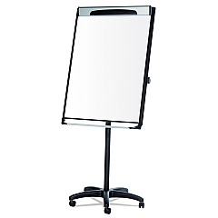 MasterVision Platinum Mobile Easel, 29 x 41, White Surface, Black Plastic Frame (BVCEA48066720)