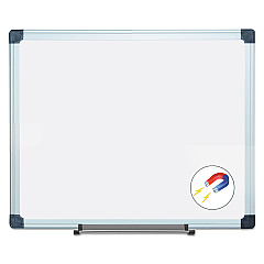 MasterVision Value Lacquered Steel Magnetic Dry Erase Board, 24 x 36, White Surface, Silver Aluminum Frame (BVCMA0307170)