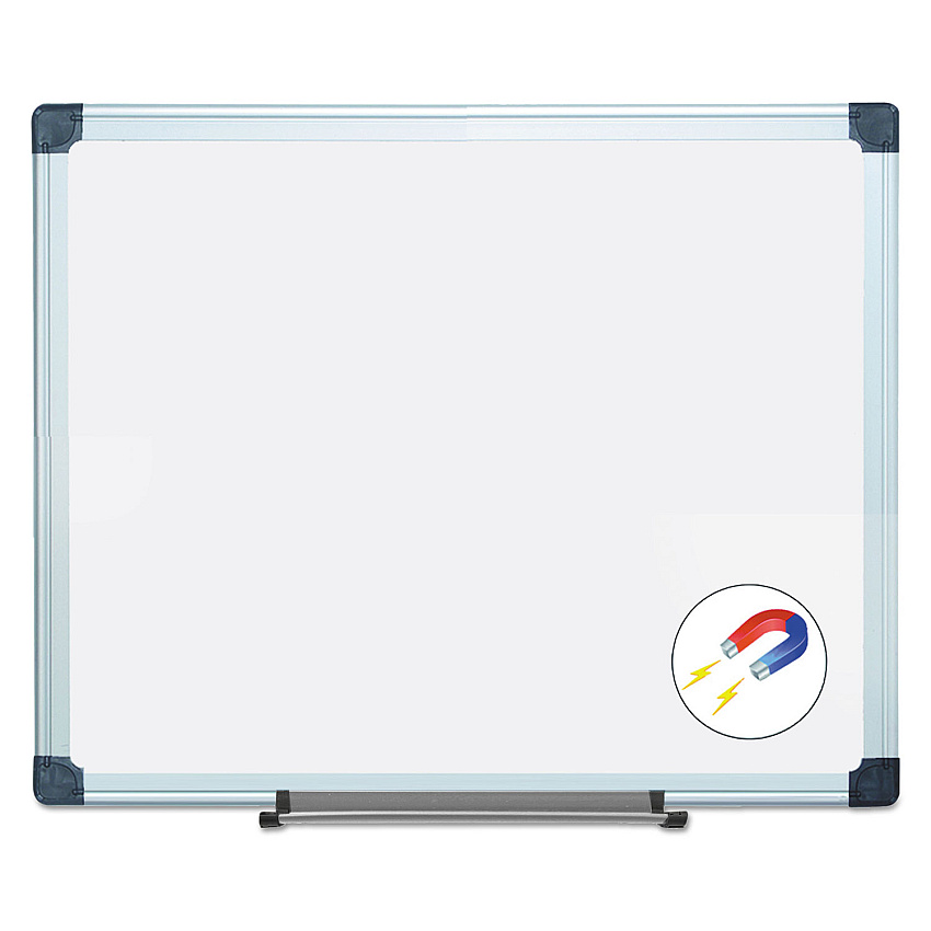 MasterVision Value Lacquered Steel Magnetic Dry Erase Board, 24 x 36, White Surface, Silver Aluminum Frame (BVCMA0307170)