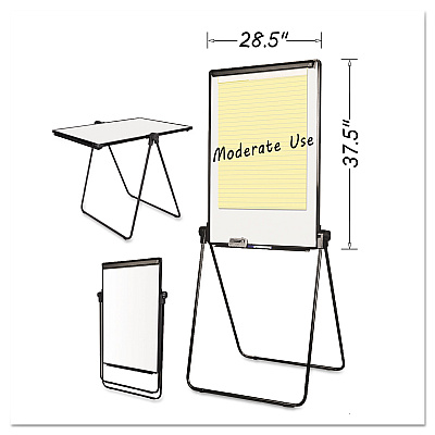 MasterVision Folds-to-a-Table Melamine Easel, 28.5 x 37.5, White, Steel/Laminate (BVCEA14000583MV)