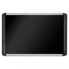 MasterVision Soft-touch Bulletin Board, 36 x 24, Black Fabric Surface, Aluminum/Black Aluminum Frame (MVI030301)
