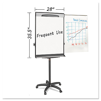 MasterVision Tripod Extension Bar Magnetic Dry-Erase Easel, 69" to 78" High, Black/Silver (BVCEA48062119)