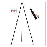 MasterVision Instant Easel, 61.5" High, Black, Steel, Heavy-Duty (BVCFLX10201MV)