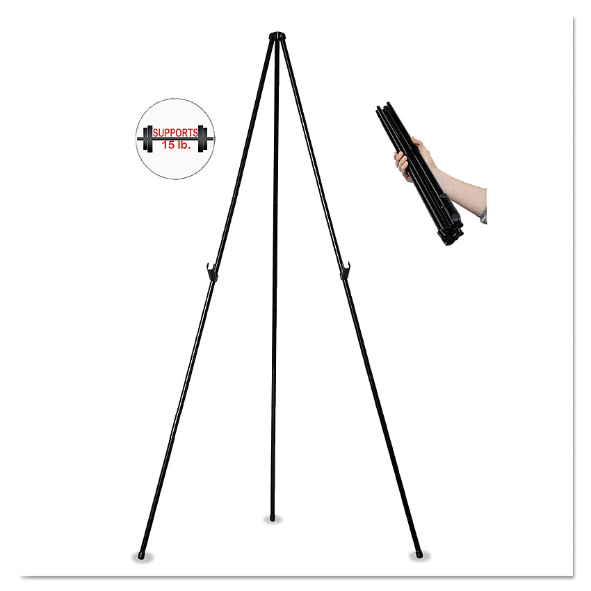 MasterVision Instant Easel, 61.5" High, Black, Steel, Heavy-Duty (BVCFLX10201MV)