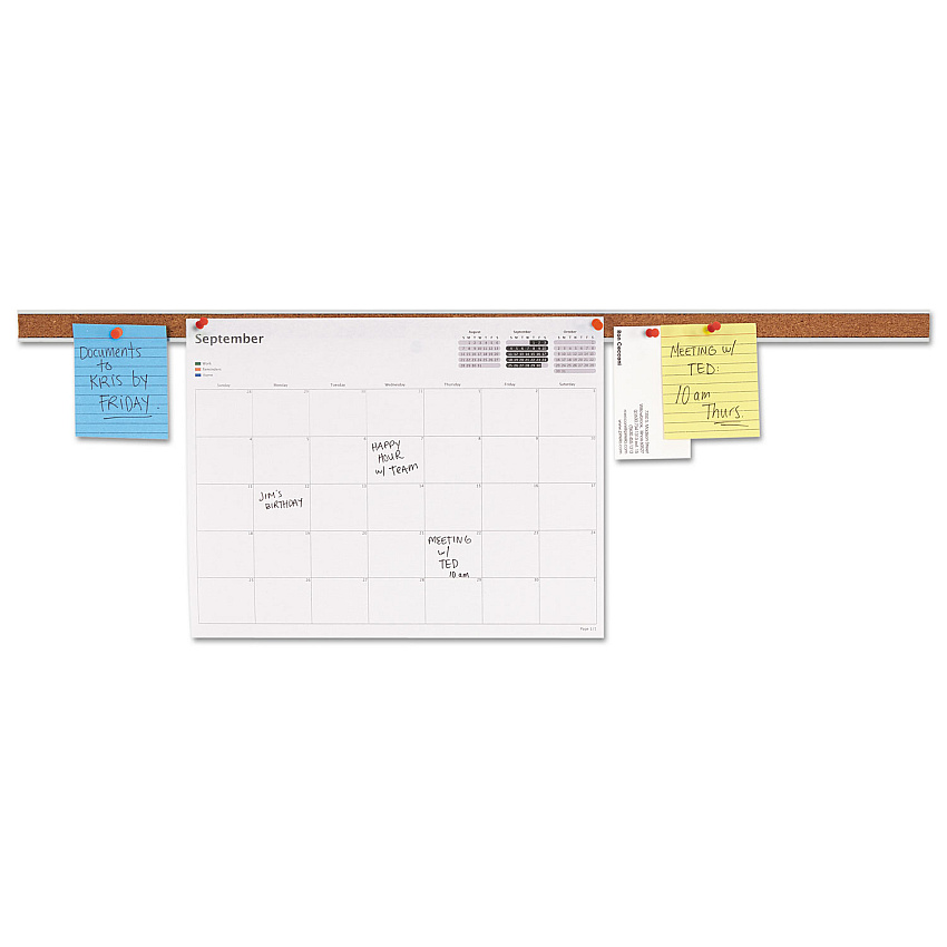 Universal Cork Bulletin Bar, 24 x 1, Brown Surface, Silver Aluminum Frame (UNV43424)