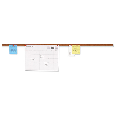 Universal Cork Bulletin Bar, 36 x 1, Brown Surface, Silver Aluminum Frame (UNV43436)