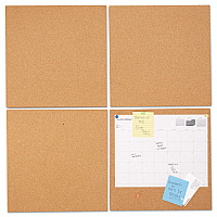 Universal Cork Tile Panels, 12 x 12, Brown Surface, 4/Pack (UNV43404)