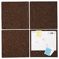 Universal Cork Tile Panels, 12 x 12, Dark Brown Surface, 4/Pack (UNV43403)