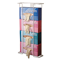 Unimed Wire Wall-Mount Glove Box Holder, 4-Box, Horizontal, Stainless Steel, White, 11 x 4 x 22 (CTTBHQH004060)