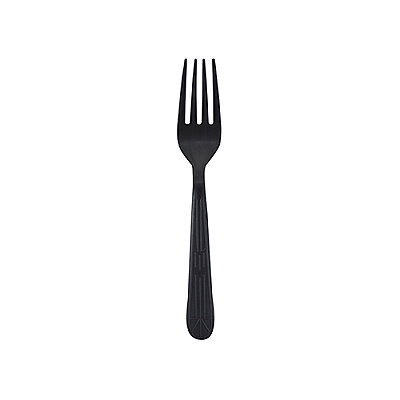 Heavy Weight Polypropylene Individually Wrapped Fork, Black (1000 Per Case), Case Of 1000 (CPPHWFKIWE1)