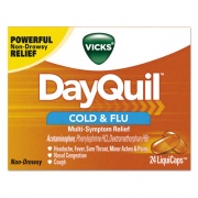 Vicks DayQuil Cold and Flu LiquiCaps, 24/Box, 24 Boxes/Carton (01443)