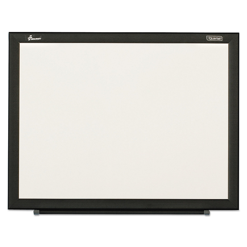 AbilityOne 7110016511294, SKILCRAFT Non-Magnetic Melamine Dry Erase Board, 36 x 24, White Surface, Black Aluminum Frame