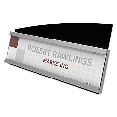 deflecto Interior Image Anti-Glare Sign Holder, Landscape, 8.5 x 2 Insert, Black/Silver (DEF89105)