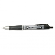 AbilityOne 7520016539298 SKILCRAFT Needle Point Roller Ball Pen, Retractable, Fine 0.7 mm, Black Ink, Gray/Black/White Barrel, Dozen