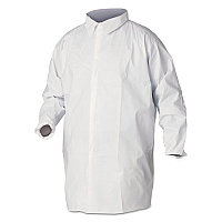 KleenGuard A40 Liquid and Particle Protection Lab Coats, Large, White, 30/Carton (KCC44443)