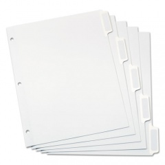 Oxford Custom Label Tab Dividers with Self-Adhesive Tab Labels, 5-Tab, 11 x 8.5, White, 5 Sets (11313)