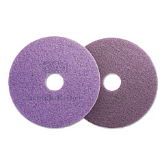 Scotch-Brite Diamond Floor Pads, 16" Diameter, Purple, 5/carton (MMM08743)