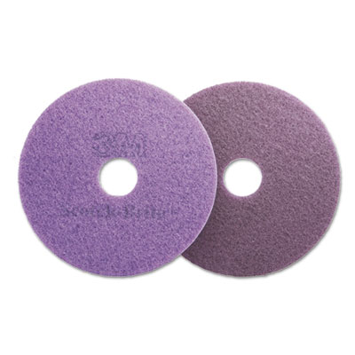 Scotch-Brite Diamond Floor Pads, 16" Diameter, Purple, 5/carton (MMM08743)