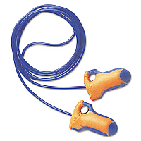 Howard Leight by Honeywell LT-30 Laser Trak Single-Use Earplugs, Corded, 32NRR, Orange/Blue, 100 Pairs