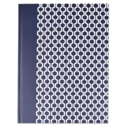 Universal Casebound Hardcover Notebook, 1-Subject, Wide/Legal Rule, Dark Blue/White Cover, (150) 10.25 x 7.63 Sheets (66351)