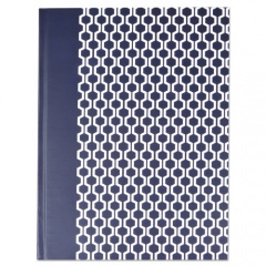 Universal Casebound Hardcover Notebook, 1-Subject, Wide/Legal Rule, Dark Blue/White Cover, (150) 10.25 x 7.63 Sheets (66351)