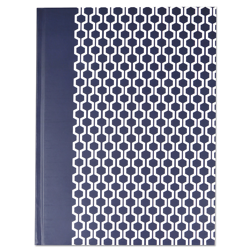 Universal Casebound Hardcover Notebook, 1-Subject, Wide/Legal Rule, Dark Blue/White Cover, (150) 10.25 x 7.63 Sheets (UNV66351)