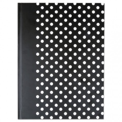 Universal Casebound Hardcover Notebook, 1-Subject, Wide/Legal Rule, Black/White Cover, (150) 10.25 x 7.63 Sheets (66350)